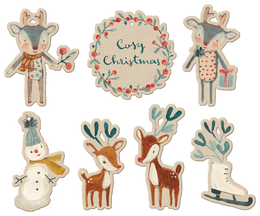 Maileg Cosy Christmas Gift Tags NEW ARRIVAL AW21.