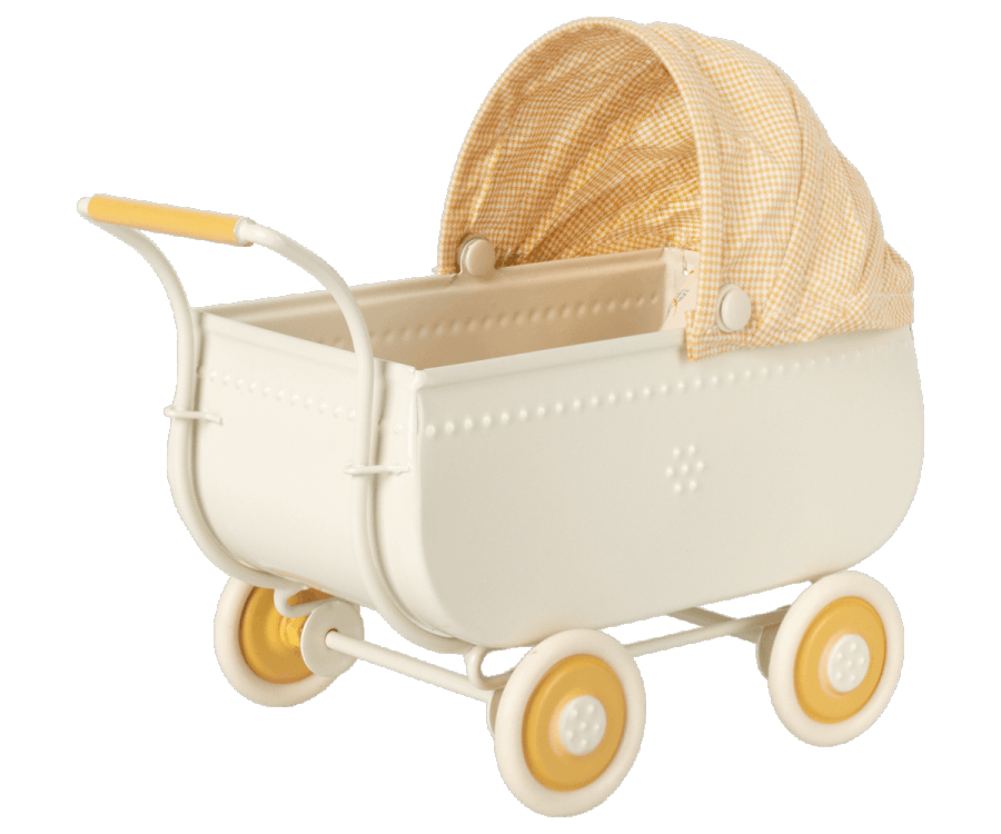 Maileg Micro Pram Yellow Spring Summer 22 Expected Mid March PREORDER NOW.