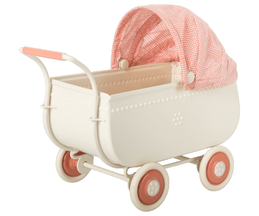 Maileg Micro Pram Coral Spring Summer 2022 Expected Mid March PREORDER NOW.