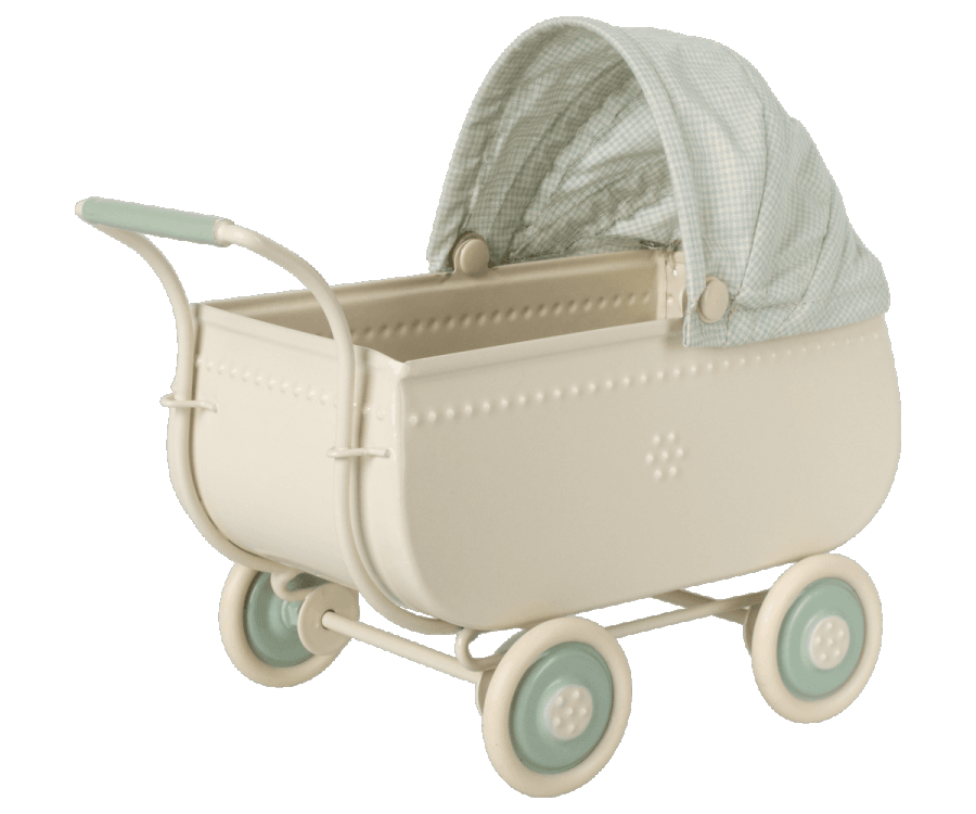 Maileg Micro Pram Blue Spring Summer 2022 Expected Mid March PREORDER NOW.