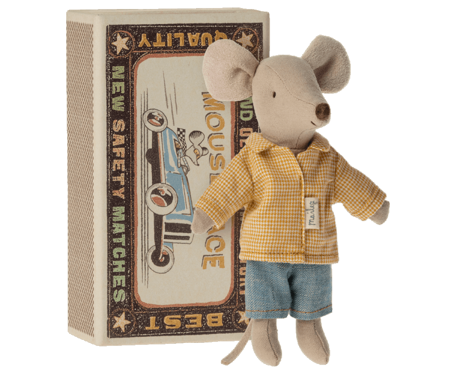 Maileg Big Brother Mouse in Match box Spring Summer 2022 Expected Early June PREORDER NOW.