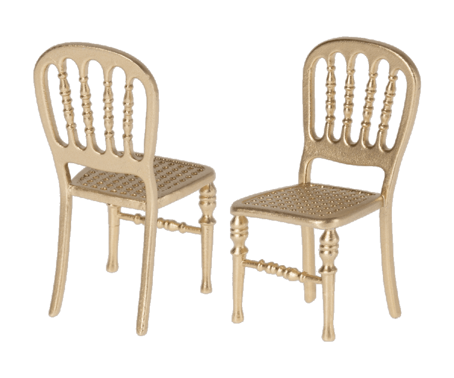 Maileg Gold Dining Chairs Spring Summer 22 Expected Mid June PREORDER NOW.