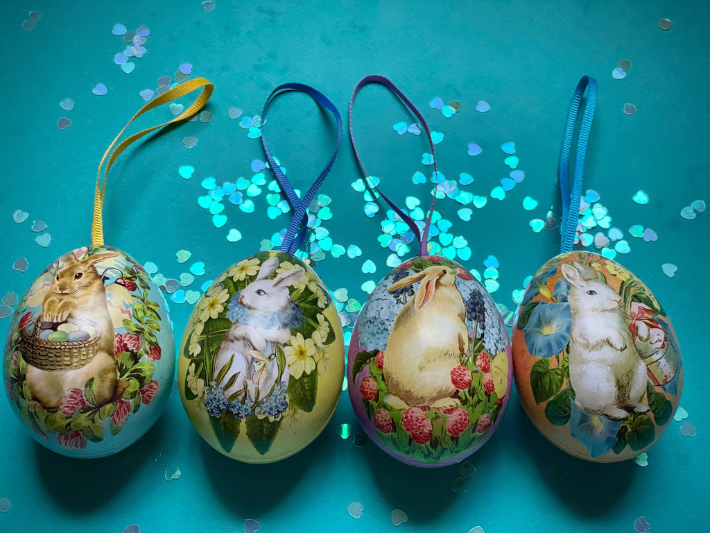 Vintage Mini Easter Egg Tins 4 ASSTD Bunnies LOW STOCK - Ruby & Grace 