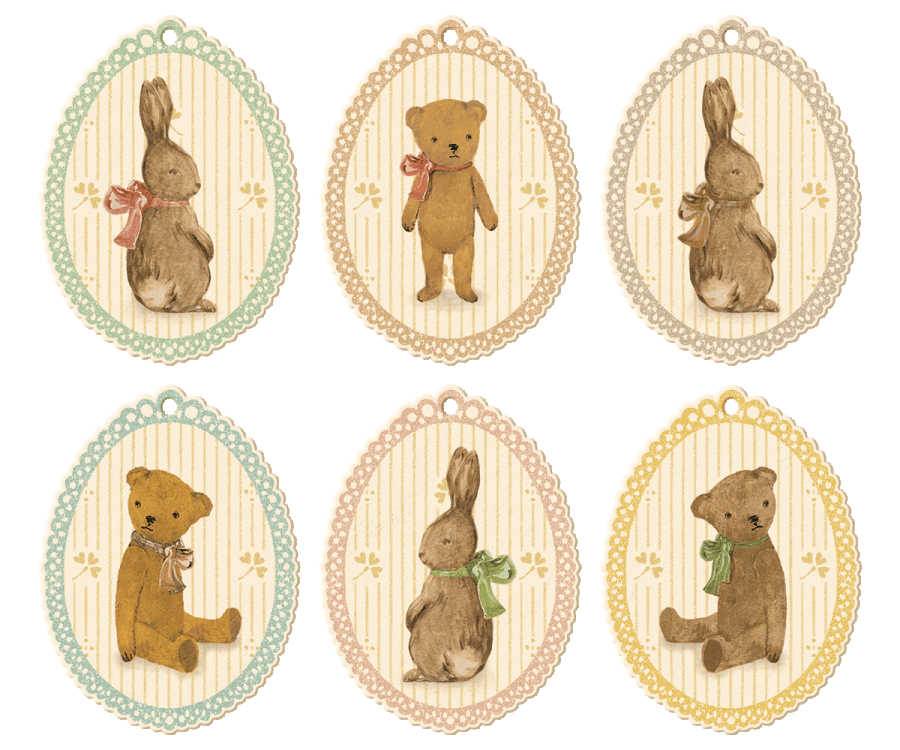 Maileg Bunnies and Teddies Gift Tags Spring Summer 2021 Expected June PREORDER NOW.
