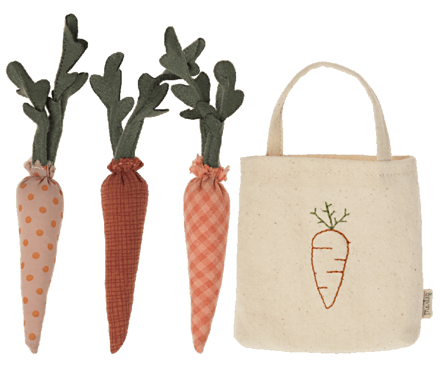 Maileg Carrots In Shopping Bag Spring Summer 22 Expected Early April PREORDER NOW.