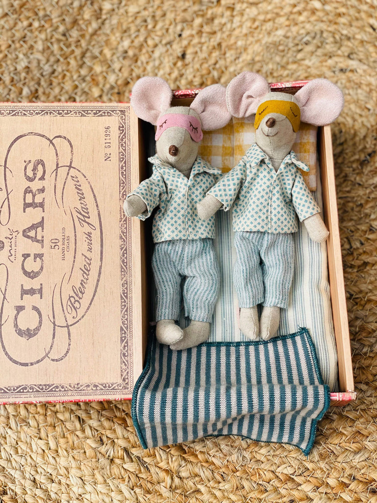 Maileg Parent Mice in Cigar Box including Same Sex Parenting Couple Variations Ltd Edition.