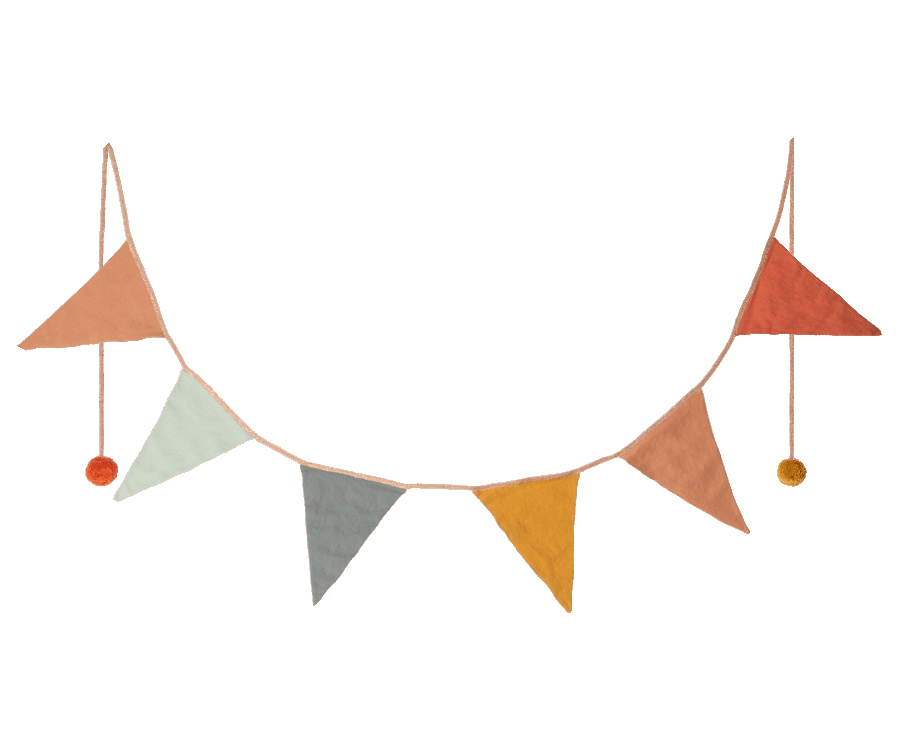 Maileg 6 Large Flag Bunting RETIRED LOW STOCK - Ruby & Grace 