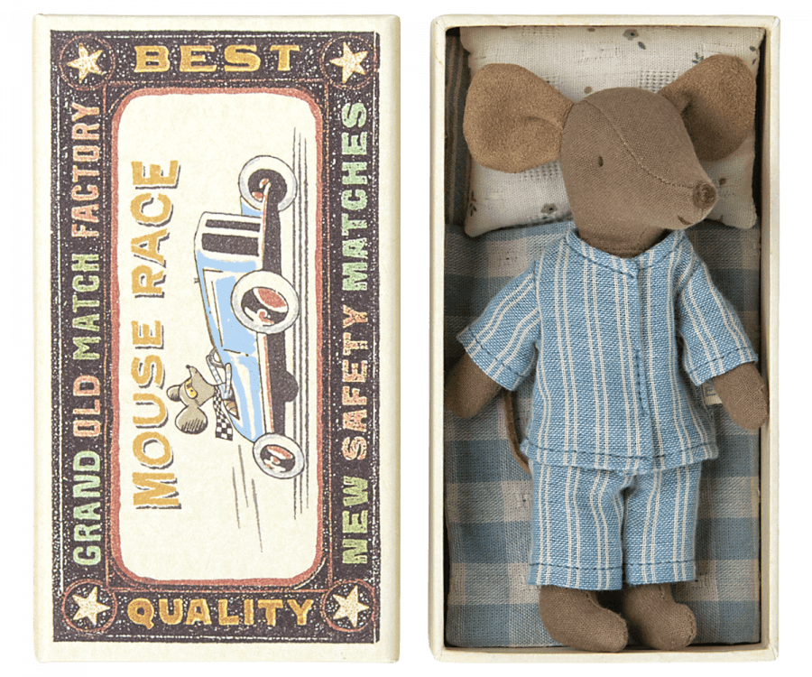 Maileg Brown Mouse Big Brother in Matchbox: Spring Summer 2023 PREORDER - Ruby & Grace 