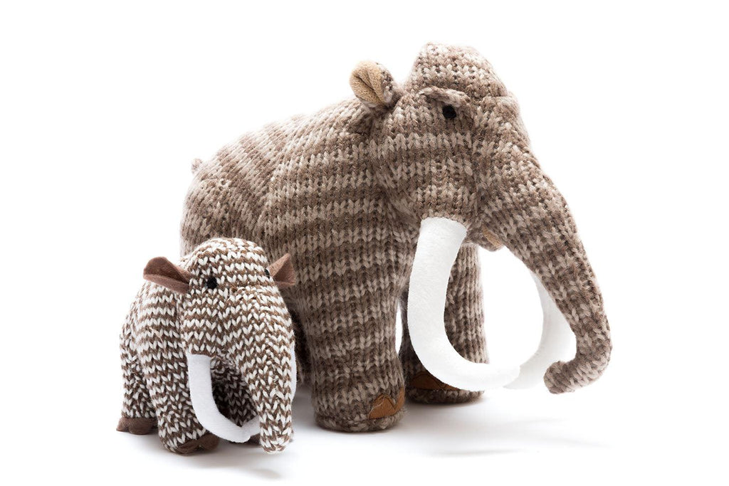 Striped Knitted Woolly Mammoth Rattle LAST ONE.