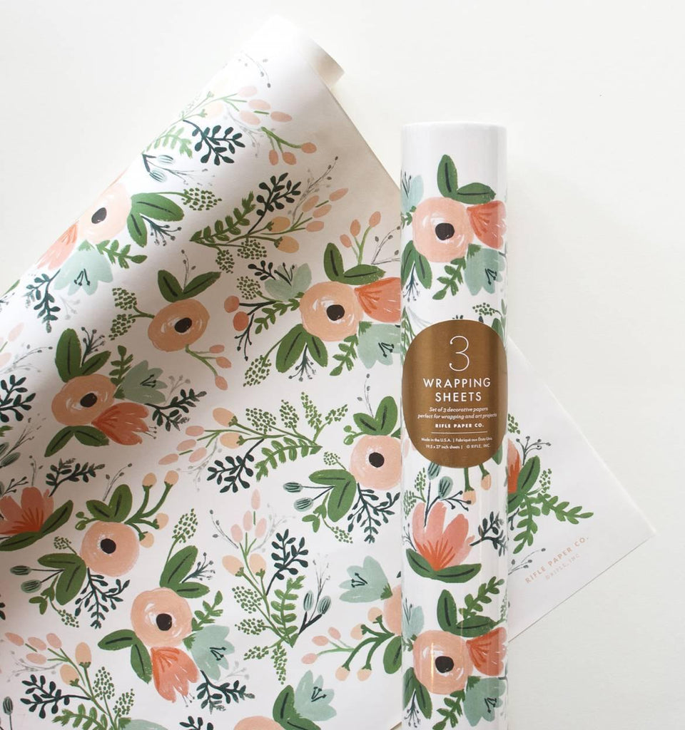 Rifle Paper Company Wild Flower Gift Wrapping Sheet.