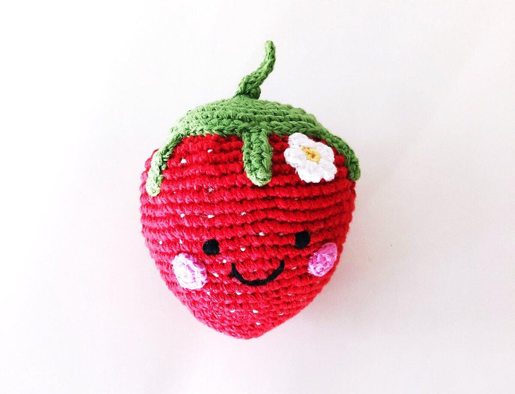 Fair Trade Crochet Strawberry Rattle.