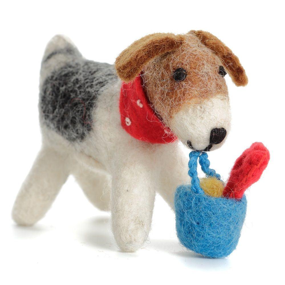 Fox Terrier Miniature Wool Toy Sandcastle Builder NEW ARRIVAL.