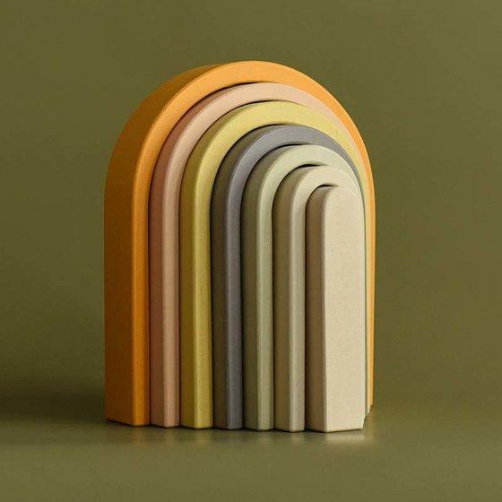 Big Wooden Rainbow Stacker Pastel Colours - Ruby & Grace 